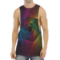Colorful EDM Geometric Print Men's Muscle Tank Top
