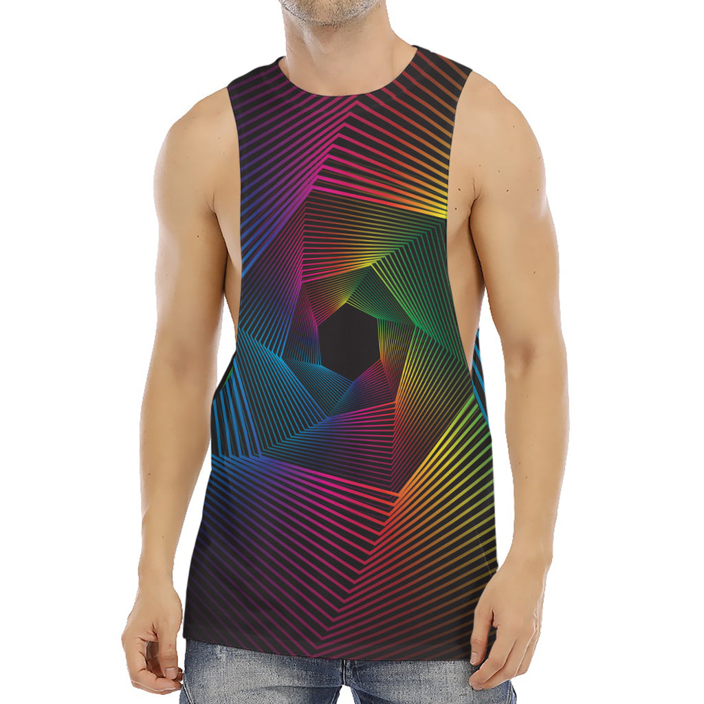 Colorful EDM Geometric Print Men's Muscle Tank Top