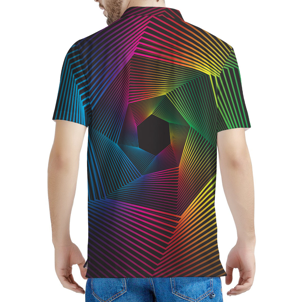 Colorful EDM Geometric Print Men's Polo Shirt