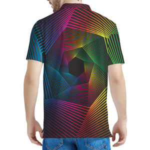 Colorful EDM Geometric Print Men's Polo Shirt