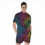 Colorful EDM Geometric Print Men's Rompers