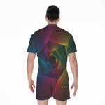 Colorful EDM Geometric Print Men's Rompers