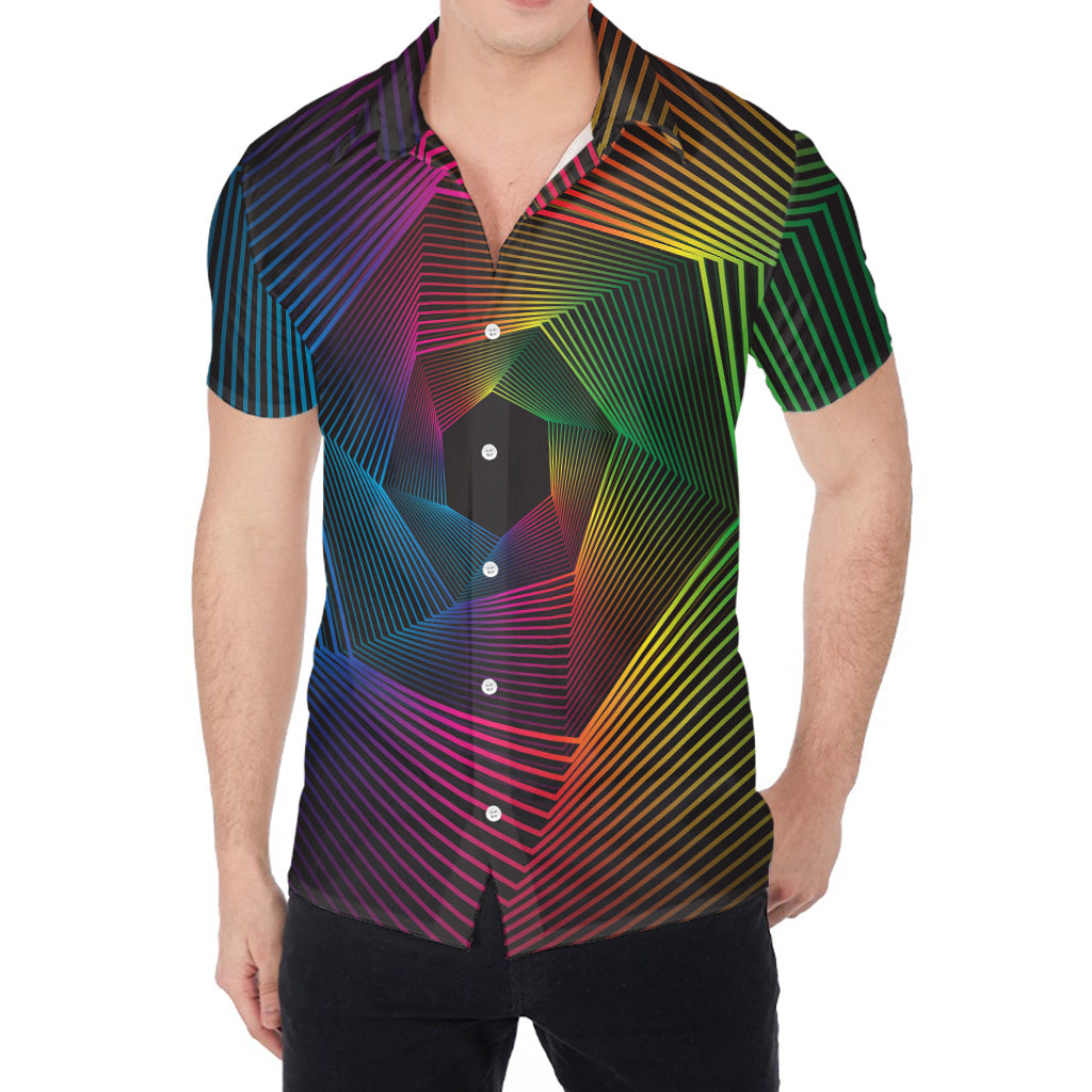 Colorful EDM Geometric Print Men's Shirt