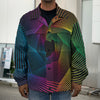 Colorful EDM Geometric Print Men's Shirt Jacket