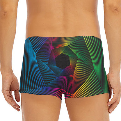 Colorful EDM Geometric Print Men's Short Boxer Briefs
