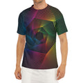 Colorful EDM Geometric Print Men's Short Sleeve Rash Guard