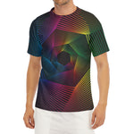 Colorful EDM Geometric Print Men's Short Sleeve Rash Guard