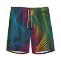 Colorful EDM Geometric Print Men's Athletic Shorts