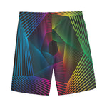 Colorful EDM Geometric Print Men's Sports Shorts