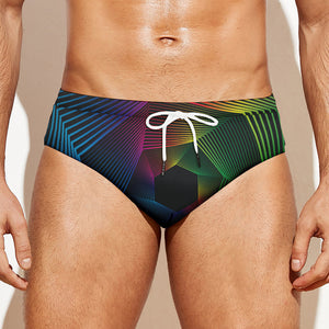 Colorful EDM Geometric Print Men's Swim Briefs