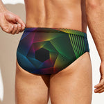 Colorful EDM Geometric Print Men's Swim Briefs