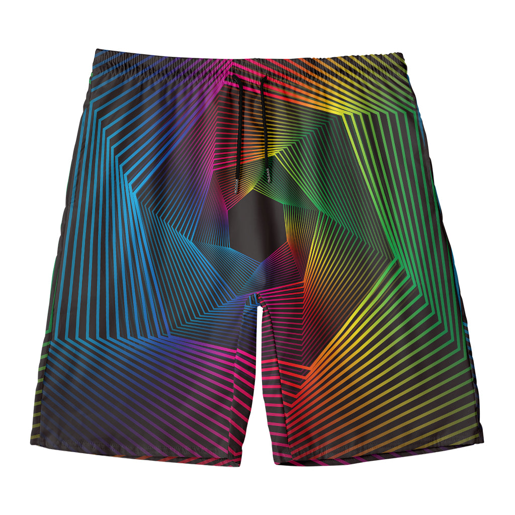 Colorful EDM Geometric Print Men's Swim Trunks