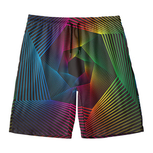 Colorful EDM Geometric Print Men's Swim Trunks