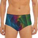 Colorful EDM Geometric Print Men's Triangle Swim Briefs