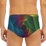 Colorful EDM Geometric Print Men's Triangle Swim Briefs
