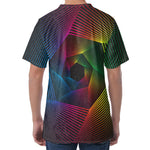 Colorful EDM Geometric Print Men's Velvet T-Shirt