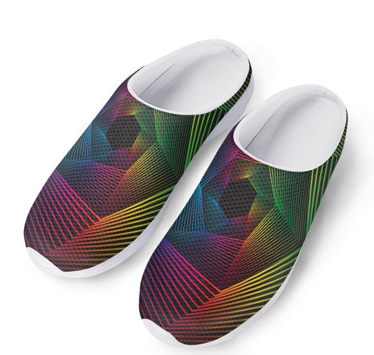 Colorful EDM Geometric Print Mesh Casual Shoes