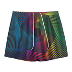 Colorful EDM Geometric Print Mesh Shorts