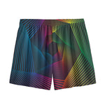 Colorful EDM Geometric Print Mesh Shorts
