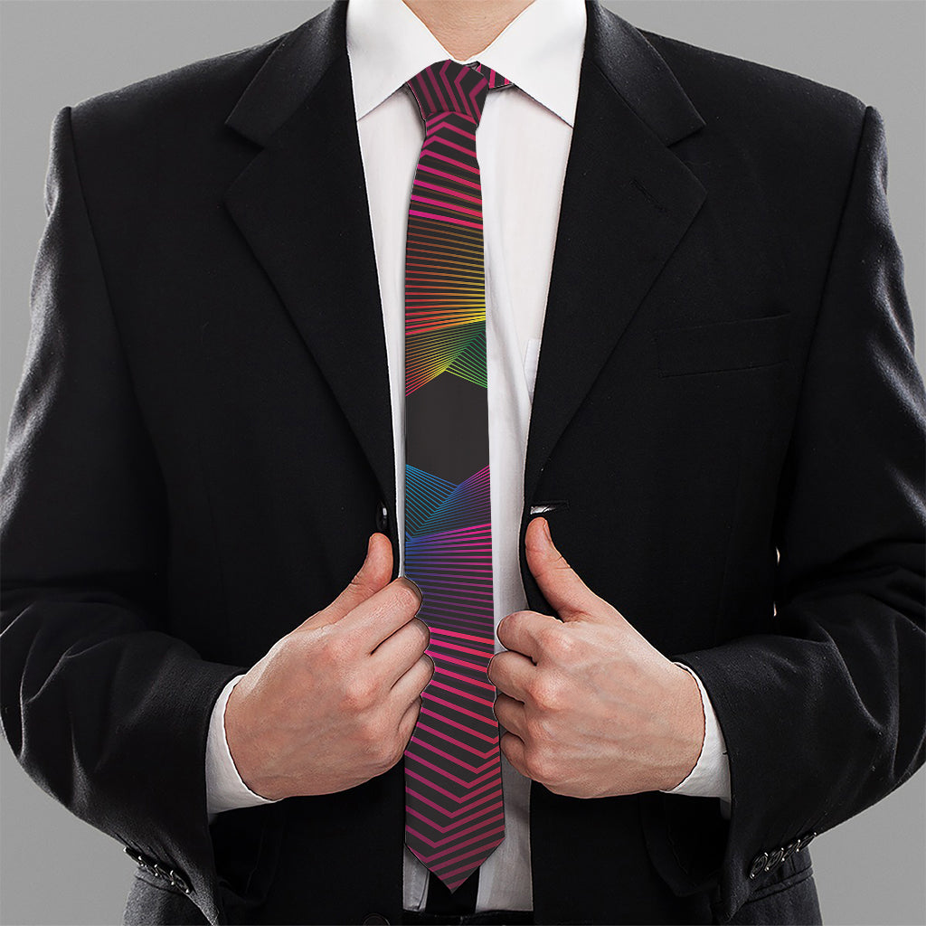 Colorful EDM Geometric Print Necktie