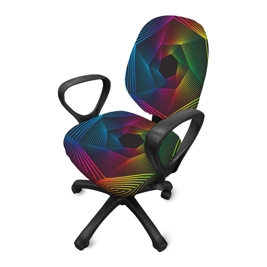 Colorful EDM Geometric Print Office Chair Cover