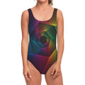 Colorful EDM Geometric Print One Piece Swimsuit
