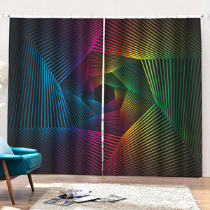 Colorful EDM Geometric Print Pencil Pleat Curtains