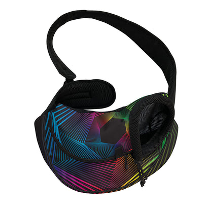 Colorful EDM Geometric Print Pet Sling Carrier