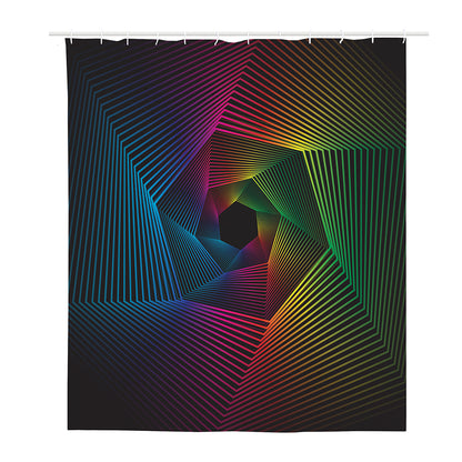 Colorful EDM Geometric Print Polyester Shower Curtain