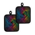 Colorful EDM Geometric Print Pot Holders