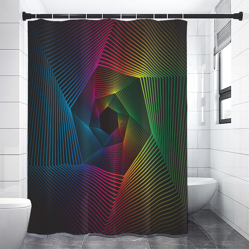 Colorful EDM Geometric Print Premium Shower Curtain