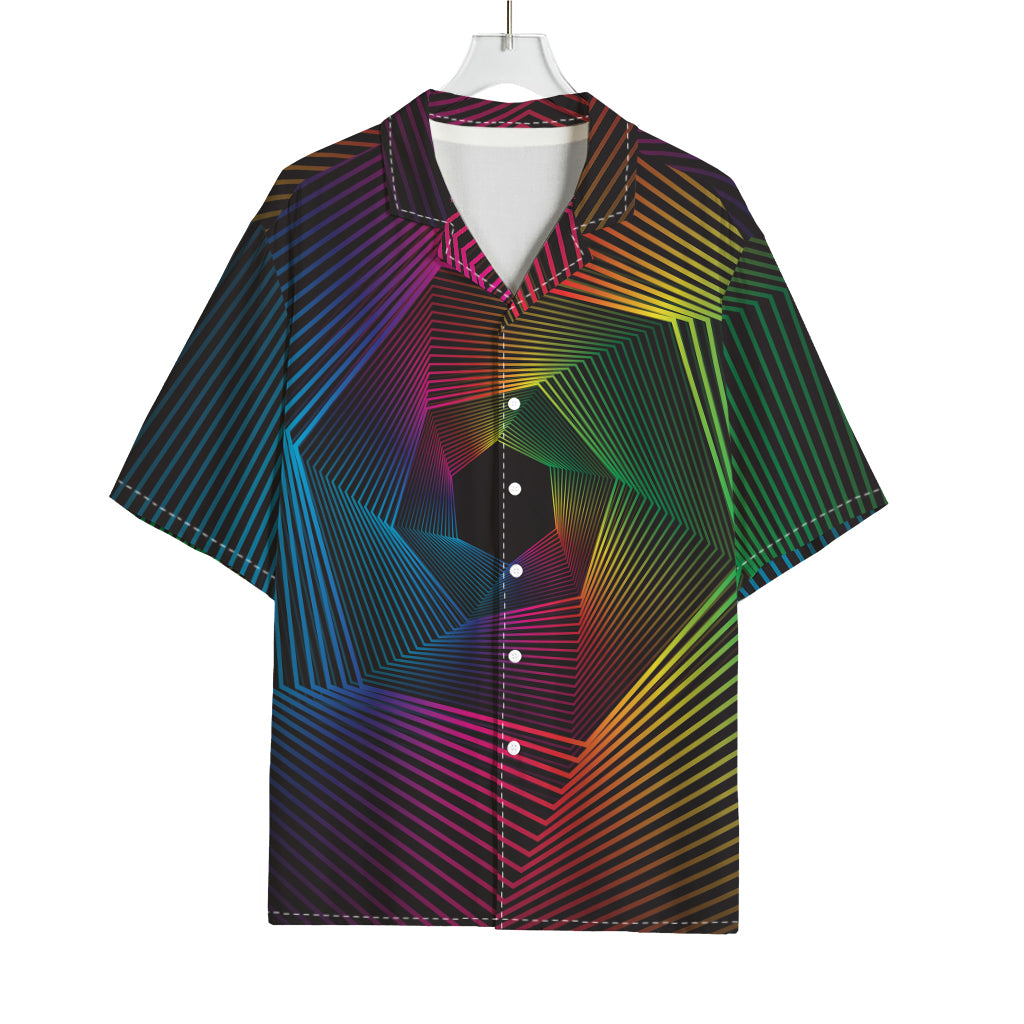 Colorful EDM Geometric Print Rayon Hawaiian Shirt