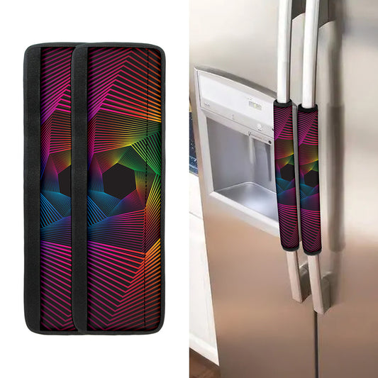 Colorful EDM Geometric Print Refrigerator Handle Covers