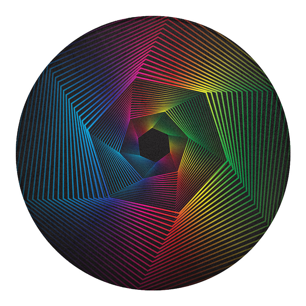 Colorful EDM Geometric Print Round Blanket