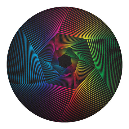 Colorful EDM Geometric Print Round Blanket