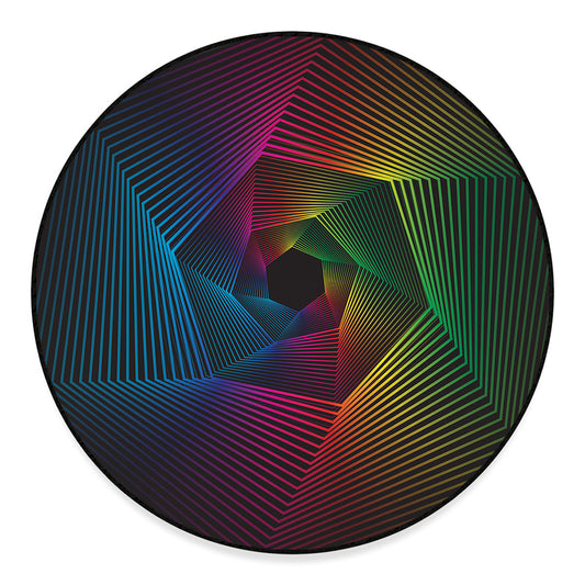 Colorful EDM Geometric Print Round Floor Mat