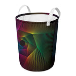 Colorful EDM Geometric Print Round Laundry Basket