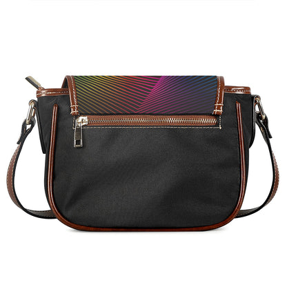 Colorful EDM Geometric Print Saddle Bag