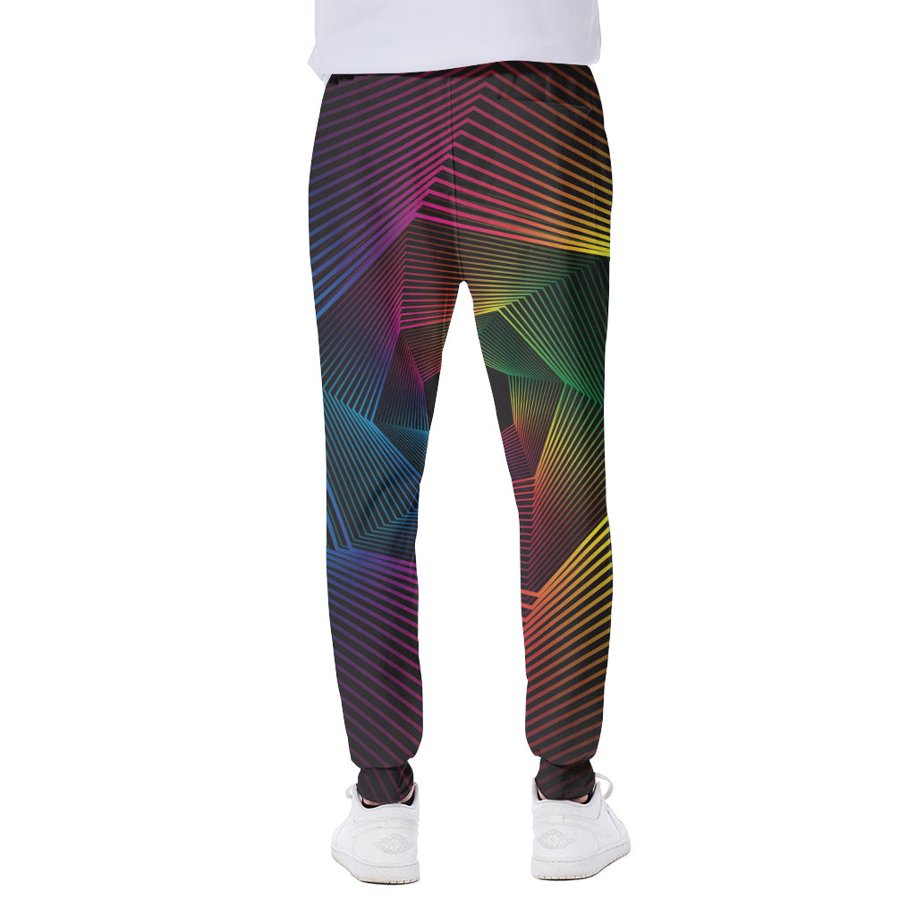 Colorful EDM Geometric Print Scuba Joggers