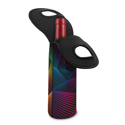 Colorful EDM Geometric Print Single Neoprene Wine Tote