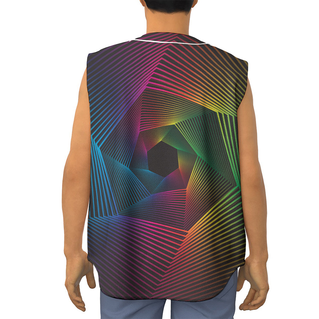 Colorful EDM Geometric Print Sleeveless Baseball Jersey