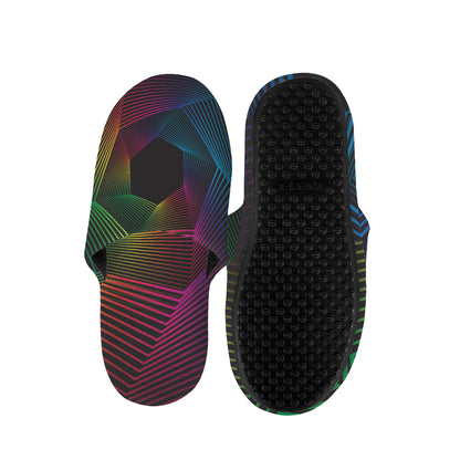 Colorful EDM Geometric Print Slippers