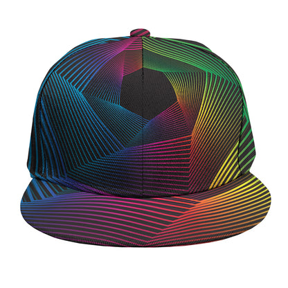Colorful EDM Geometric Print Snapback Cap