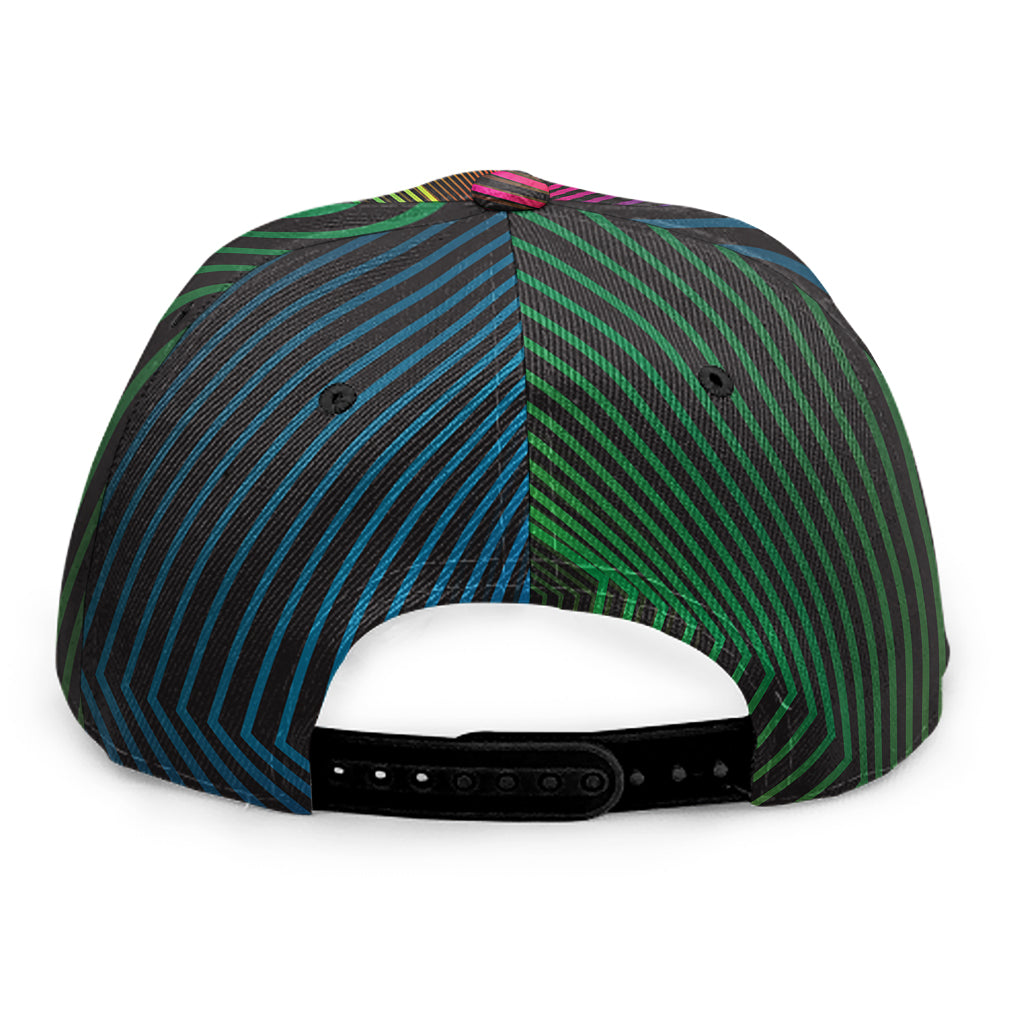 Colorful EDM Geometric Print Snapback Cap