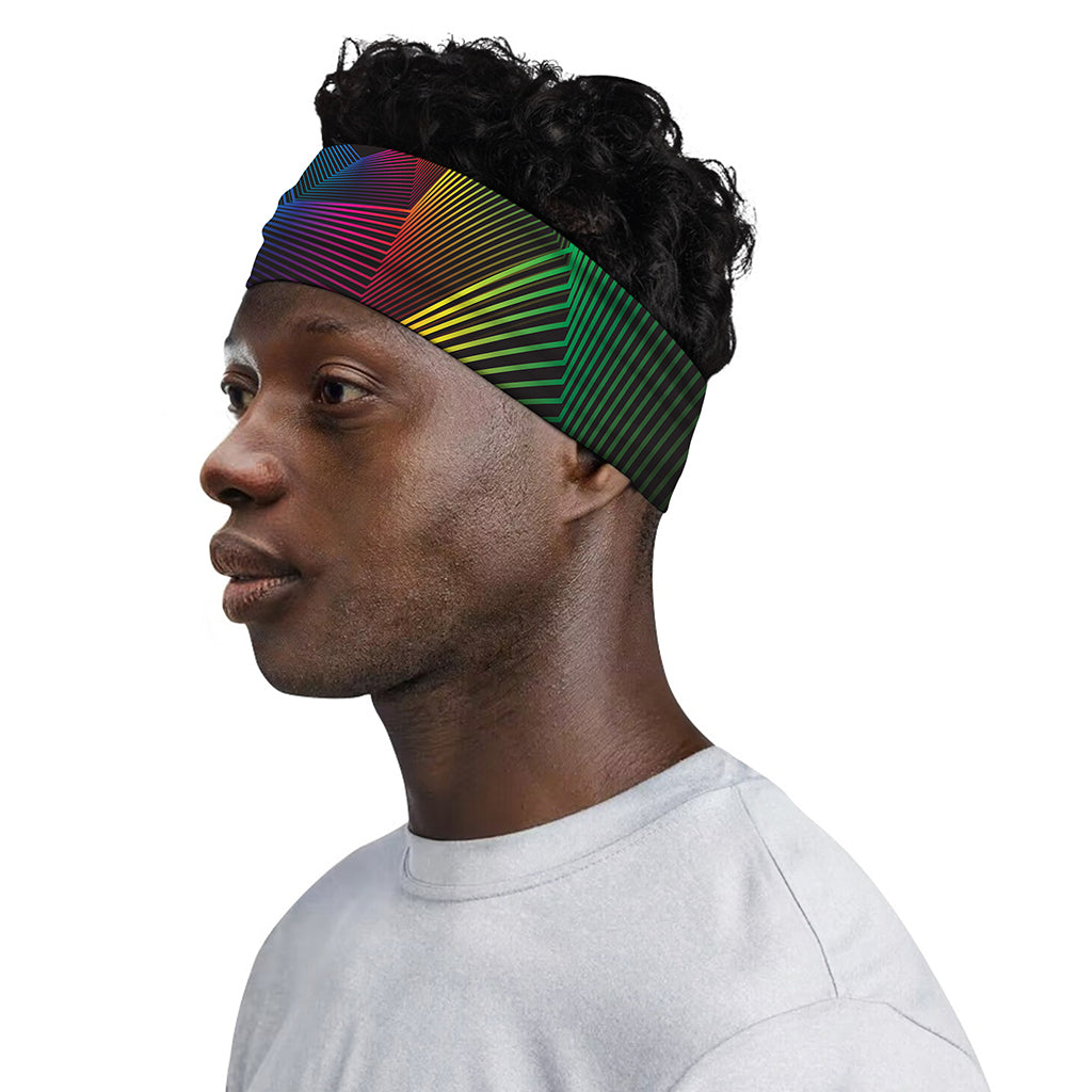 Colorful EDM Geometric Print Sports Headband