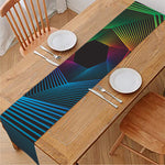 Colorful EDM Geometric Print Table Runner