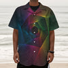 Colorful EDM Geometric Print Textured Short Sleeve Shirt