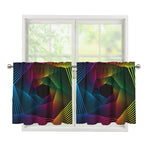 Colorful EDM Geometric Print Tier Curtains