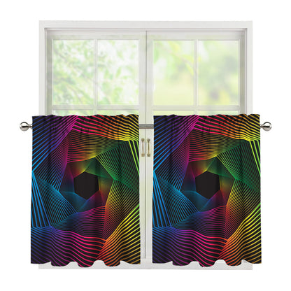 Colorful EDM Geometric Print Tier Curtains