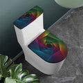 Colorful EDM Geometric Print Toilet Lid And Tank Cover Set
